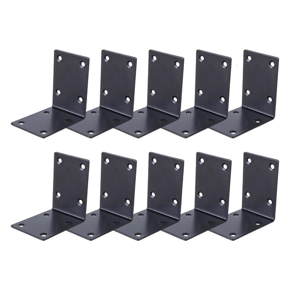 10pcs Large 90 Degree Steel L Brackets Furniture Reinforcement Brackets Not rusts Support for Wood Post to Beam Connector