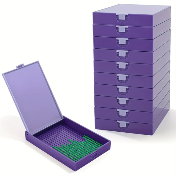 10pcs Large Stackable Diamond Painting Storage Containers with Lids - Anti-Static, Cat-Proof Organizer Trays for Art Supplies, 2-in-1 Design & Packaging, Diamond Painting Accessories