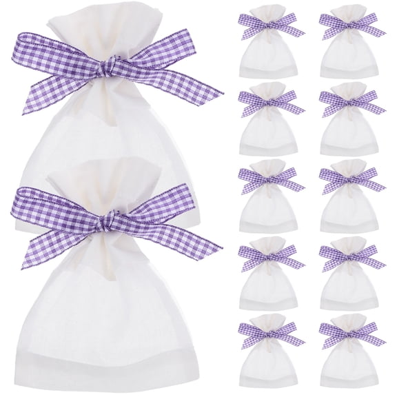 SEWOART Breathable White Empty Lavender Sachet Bags for Storage 10Pcs