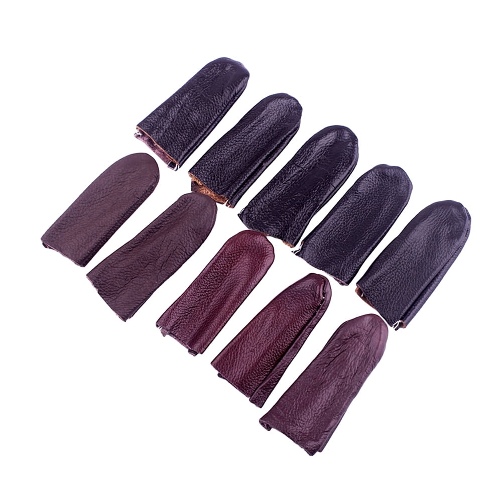 10pcs Leather Finger Cots Thimble Protection Cover for DIY Craft