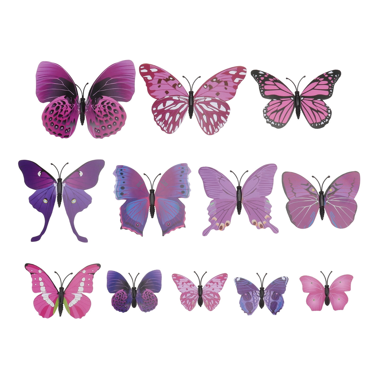 24 Pack Unfinished Wood Butterfly Cutouts for Crafts, 2.5mm DIY Wooden Butterflies Slice Pieces (3.7 x 2.7 in)
