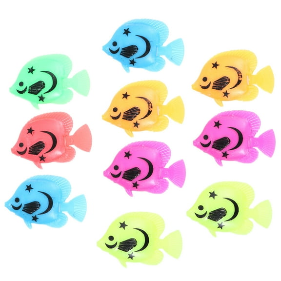 10pcs Lifelike Plastic Artificial Fake Ornament Decoration Photography Props for Aquarium Fish Tank (Random Color & Pattern)