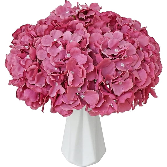 10pcs Light Blue Fake Flowers Hydrangea Heads Silk Flowers with Stems for Mother's Day Easter Home Kitchen Wedding Decorations (vase not Include)