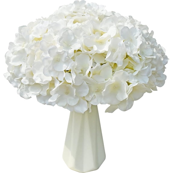 10pcs Light Blue Fake Flowers Hydrangea Heads Silk Flowers with Stems for Mother's Day Easter Home Kitchen Wedding Decorations (vase not Include)