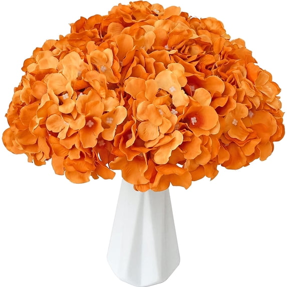 10pcs Light Blue Fake Flowers Hydrangea Heads Silk Flowers with Stems for Mother's Day Easter Home Kitchen Wedding Decorations (vase not Include)
