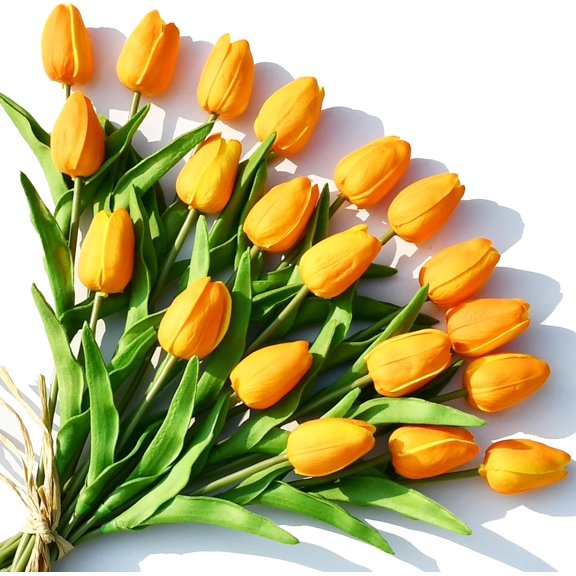 10pcs Light Purple Artificial Tulip Flowers with Soft Latex Materials for Home & Kitchen Decoration