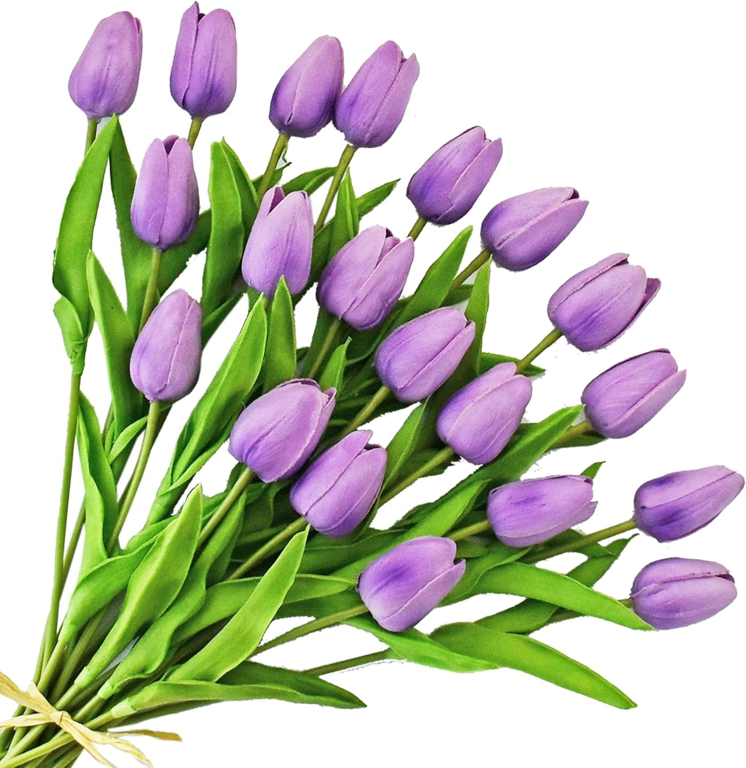 10pcs Light Purple Artificial Tulip Flowers with Soft Latex Materials for Home & Kitchen Decoration