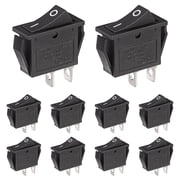 10pcs Lighted KCD3 Rocker Switch On Off 3 Pin 2 Position Yellow Light Boat Rocker Switches 20A 15A 125V 250V AC SPST Square llluminated Power Switch
