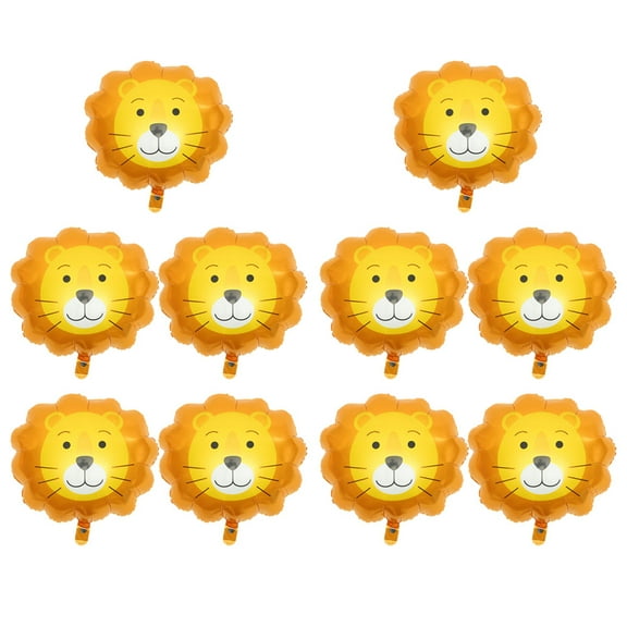 10pcs Lion Head Balloons Decorative Balloons Cartoon Balloons Party Favors