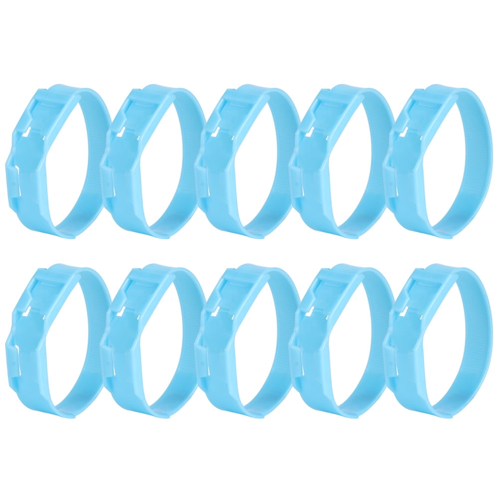 10Pcs Blue Cattle Identification Leg Bands - 8.4x4cm Plastic Livestock Marking Rings For Cows, Horses, Sheep - View #2