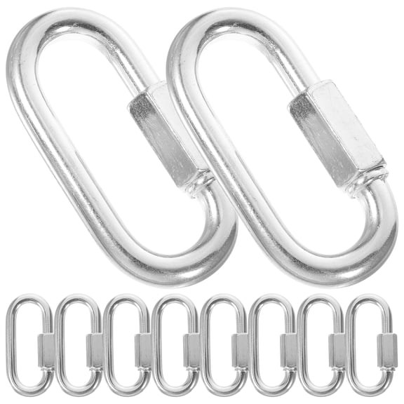 10pcs Locking Carabiner Quick Link Chain Trailer Hammock Carabiner Clip Repair Chain
