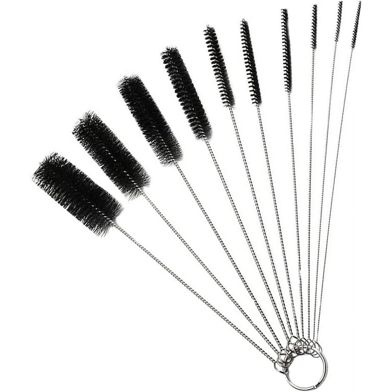 10pcs Long Straw Brush Nylon Pipe Tube Cleaner Brush Set Straw Cleaning  Brush for Narrow Neck Skinny Spaces of Water Beer Wine Baby 