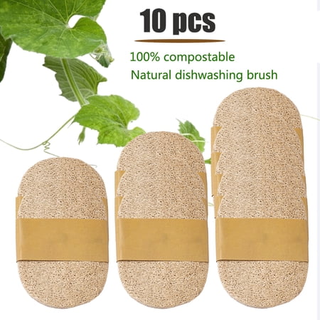 10pcs Loofah Brush Scrubbing Pots Dishwashing Brush Cleaning Tools Kitchen Accessories