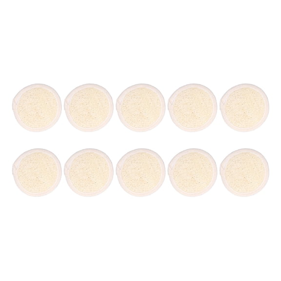 10pcs Loofah Facial Exfoliating Pads Round Shaped Reusable Gentle Scrubbing Makeup Remover Face Washing Pads Set