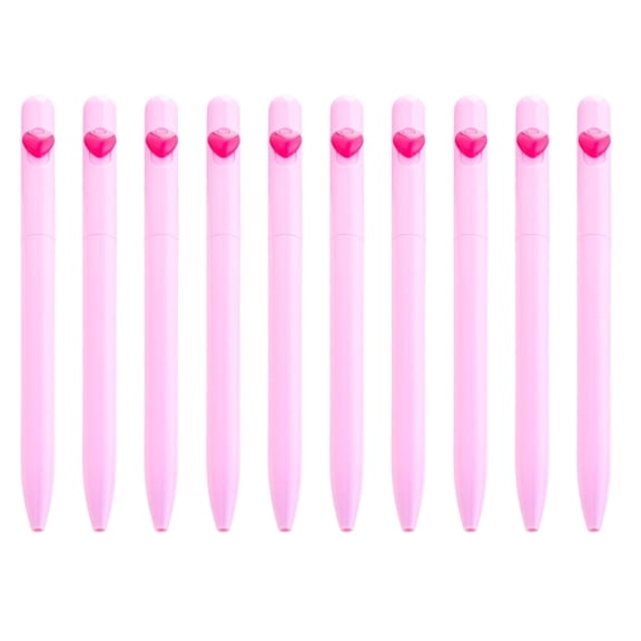 10pcs Love Heart Ballpoint Pen 1.0mm Stationery Pen Black Ink Stationery Pen Smooth Writing Pen for Student