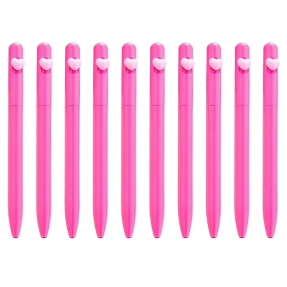 10pcs Love Heart Ballpoint Pen 1.0mm Stationery Pen Black Ink Stationery Pen Smooth Writing Pen for Student