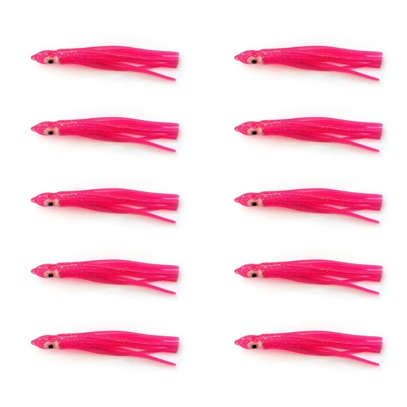 10pcs Luminescent Simulation Squid Soft Baits Hook Attracting False Baits Squid Fishing Hook for Off-shore Angling
