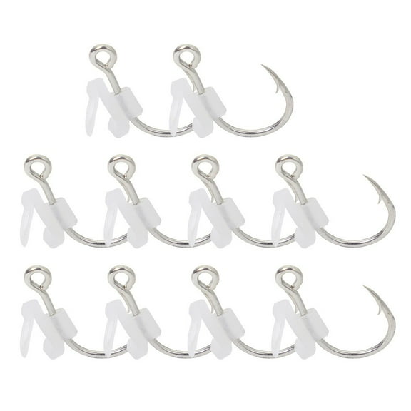 10pcs Luminous Live Shrimp Fishing Hooks Barbed Fishhook with Fixed