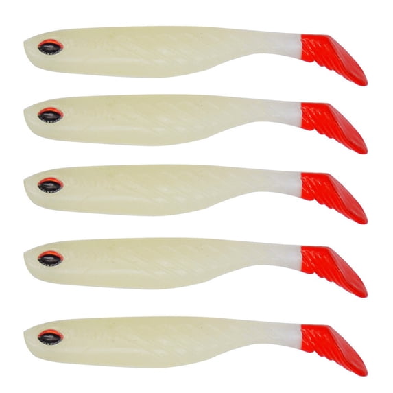 10pcs Luya Alien Eye T Tail luminous soft worm bait for carp fishing bait pike