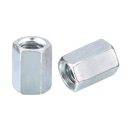 10pcs M10x14x20mm Coupling Nuts - Galvanized Carbon Steel Hex Threaded Rod Coupler for Furniture, Electronic, Industrial