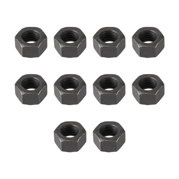 10pcs M12 Metric Carbon Steel Grade 8.8 Hexagon Hex Nut Black