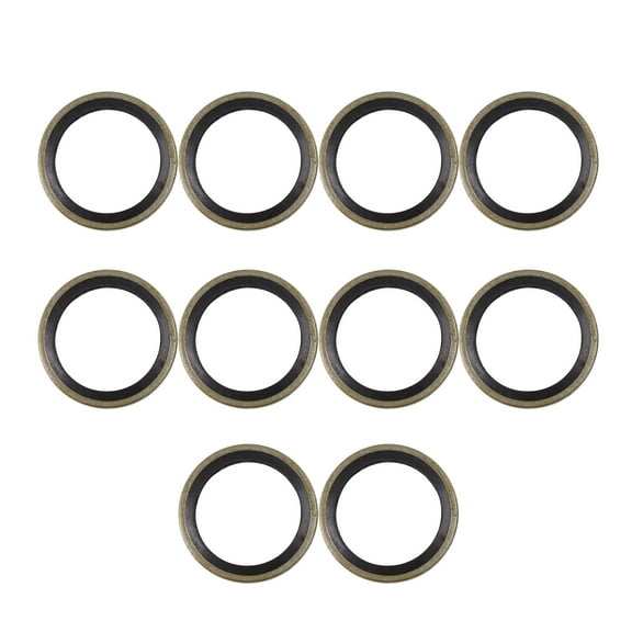 10pcs M16 Bronze Tone Auto Car Engine Oil Drain Crush Flat Bonded Washer Gaskets
