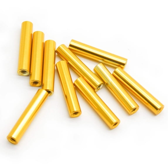 10pcs M2x20mm Aluminum Spacer Standoff (Gold Anodized)