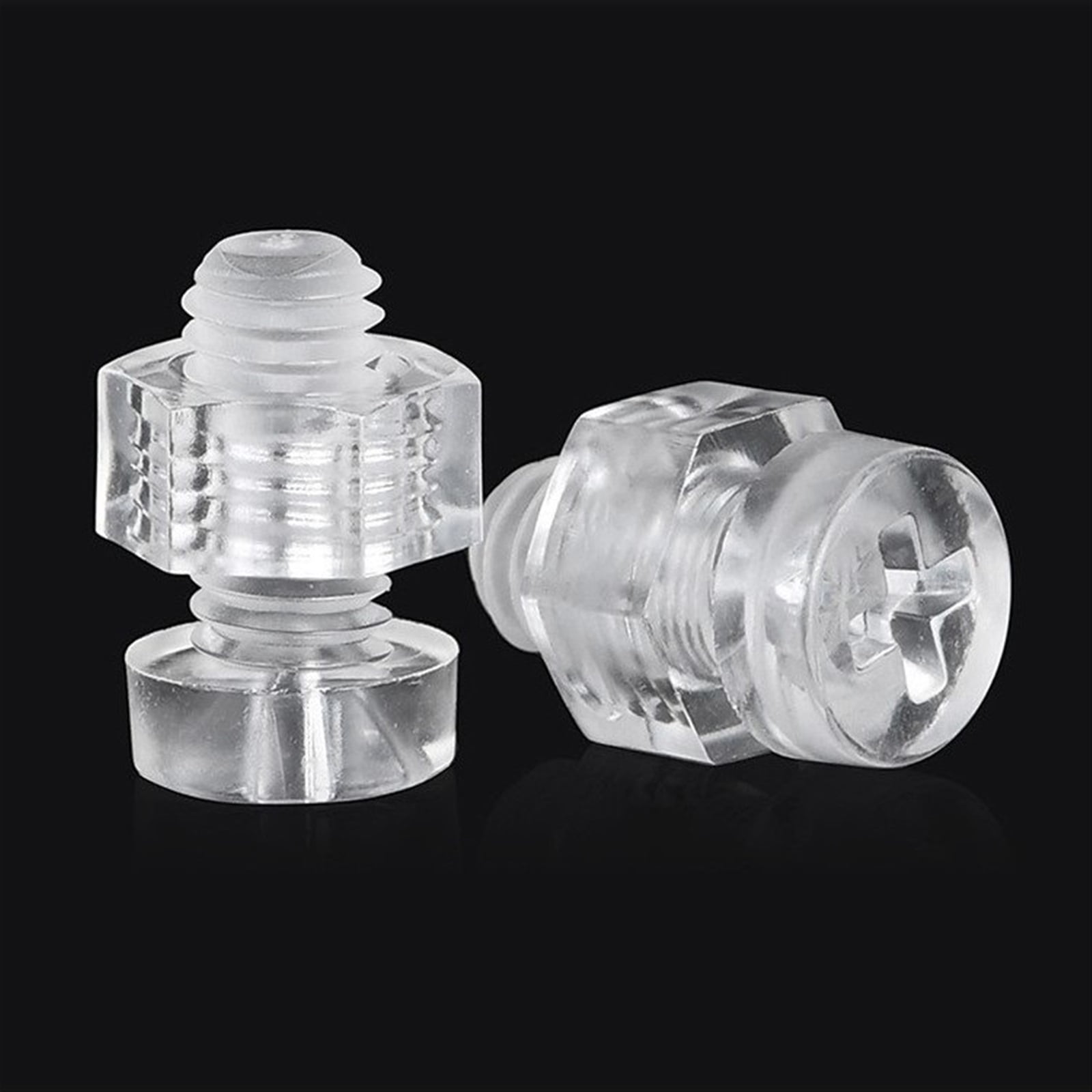 Plastic Screw Without Thread 10pcs M3 PC Round Head Cross Plastic Screws, Acrylic Transparent Screw ...