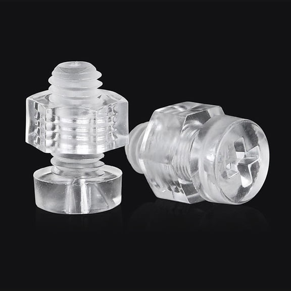 10pcs M3 PC Round Head Cross Plastic Screws, Acrylic Transparent Screw-Nut Set