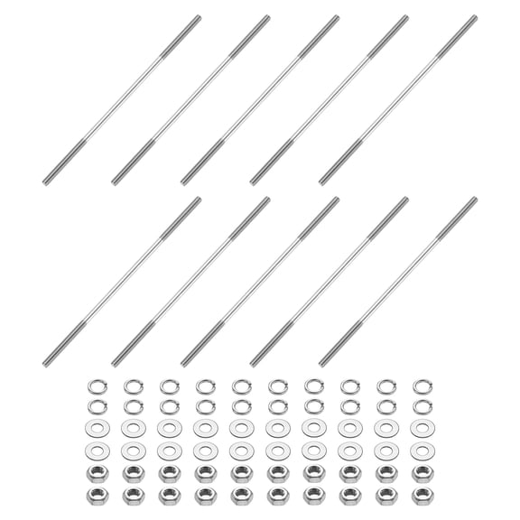 10pcs M3x110mm Double End Threaded Stud Screw Bolt with Nuts and Washers