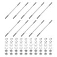 thumbnail image 1 of Uxcell 10pcs M4x80mm Double End Threaded Stud Screw Bolt with Nuts and Washers, 1 of 6