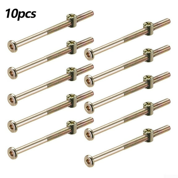 10pcs M6 Bed Bunk Furniture Hex Dowel Bolts with Barrel Nuts