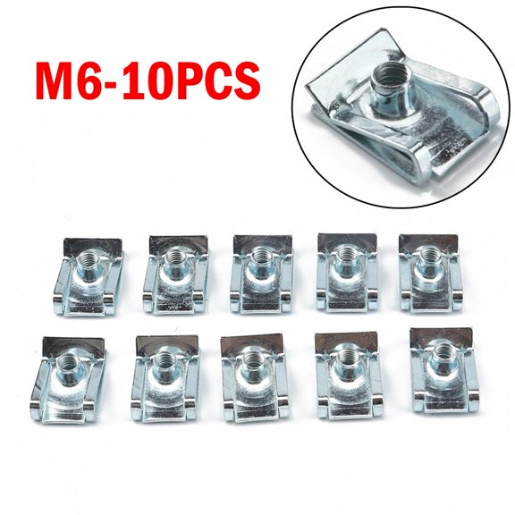 10pcs M6 Spire Clips Lug Nuts Chimney U Nuts Fixings Panel Speed Fasteners