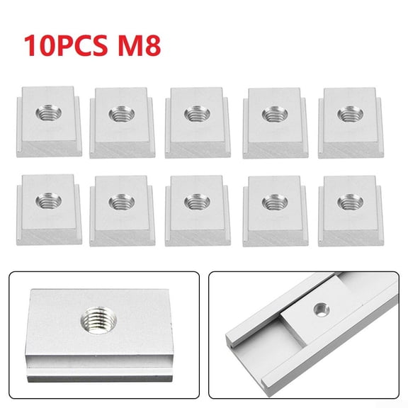 10pcs M8 T Slot Nut T-Track Slider Miter for Woodworking Tool Slot Fastener