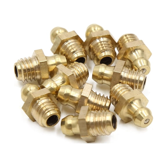 10pcs M8 x 1.25 Thread Brass Straight Grease Nipple Fitting for Car