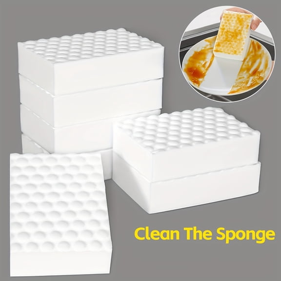 10pcs Magic Sponge Thickening Sponge Effective Cleaning Surface StainsKitchen Countertops Bathroom Wall Cleaning Glass Metal Multifunctional Cleaning Office Supplies Kitchen GadgetsSponge