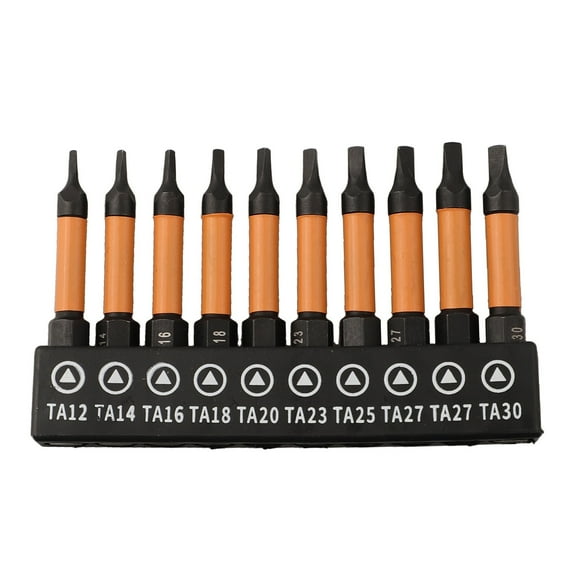 10pcs Magnetic Screwdriver Bit Alloy Steel Triangular Screw Bits Hexagon Shank Anti Slip Triangle Screw Head TA12-TA30, A
