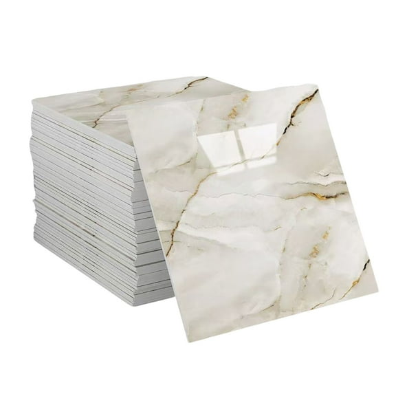10pcs Marble Peel and Stick Waterproof Wall Panels, Self-Adhesive Backsplash, for Home Bathroom, Kitchen, Living Room, 12"x12"