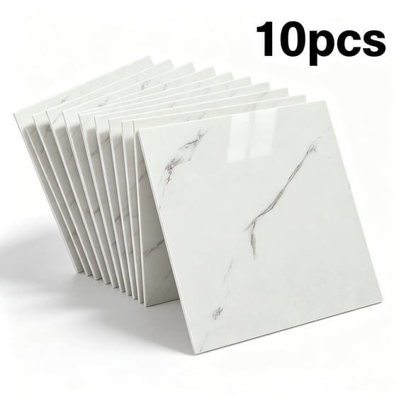 10pcs Marble Peel and Stick Waterproof Wall Tiles, Self-Adhesive Backsplash for Home Bathroom, Kitchen, Living Room, 12"x12"