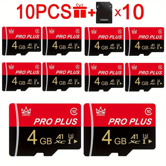 10pcs Memory Card Set: 8GB 4GB 2GB 1GB With Adapter:High-Speed U3 C10 A1 TF Cards For Tablet, Camera, Mobile, Car Audio, And Game Consoles-Real Capacity:Secure Storage!