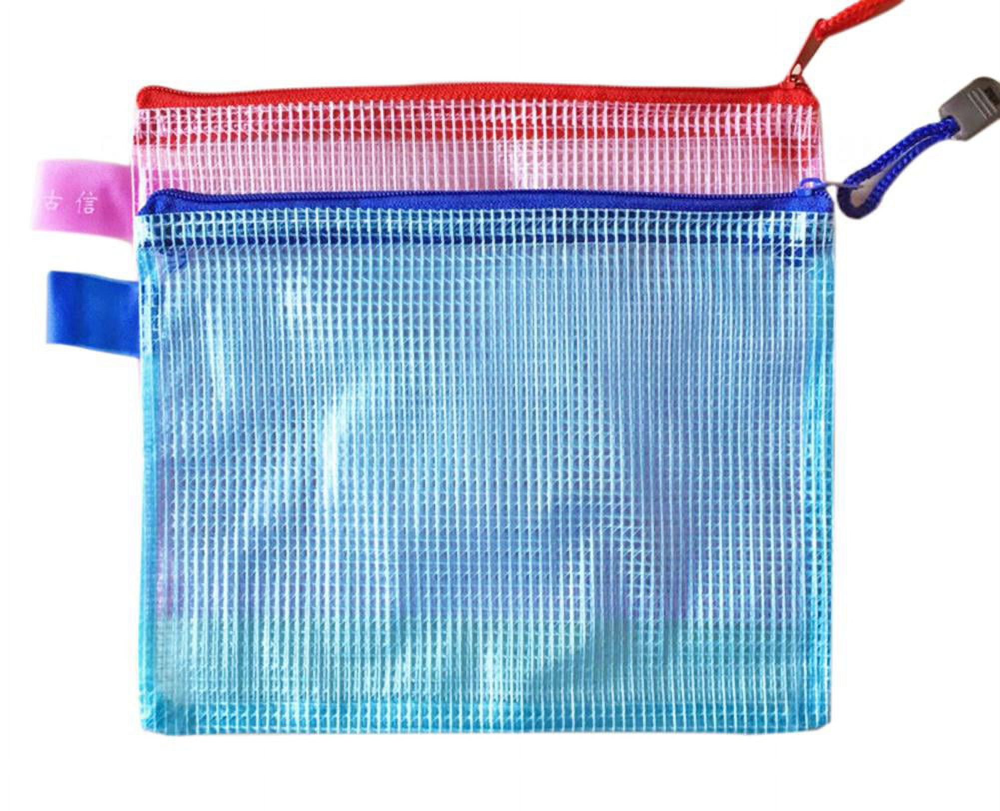  5 PCS Mesh Zipper Pouch, 9x 13 Waterproof Multiuse Zipper  Bags for Organizing, A4 Letter Size Puzzle Bags for Office School Supplies  Travel Board Game Organizers and Storage (5 Colors) 