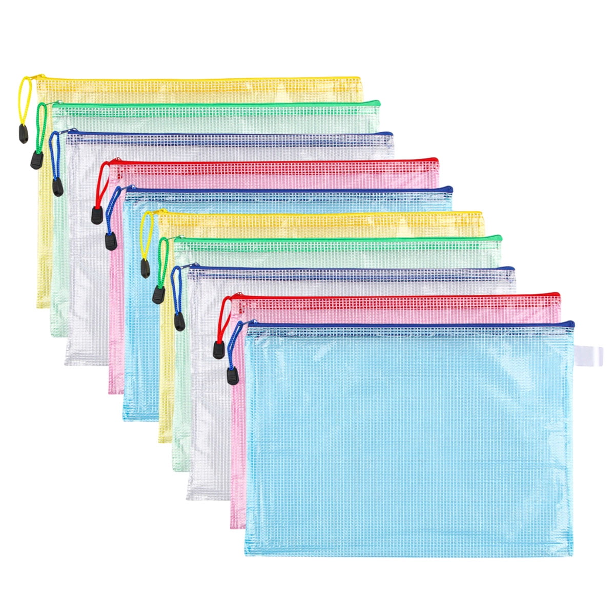 10pcs Mesh Zipper Pouch Zipper Bags, Puzzle Bag for Organizing Storage