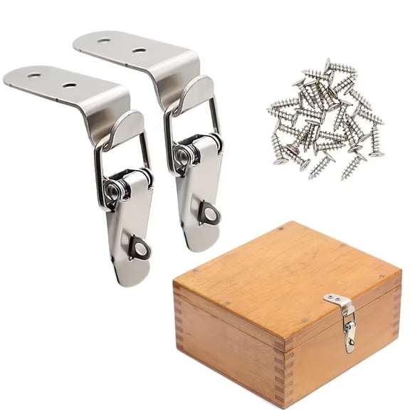 10pcs Metal 90-Degree Spring Toggle Lock Latch with Screws - Perfect for Cabinets, Toolboxes & Industrial Equipment