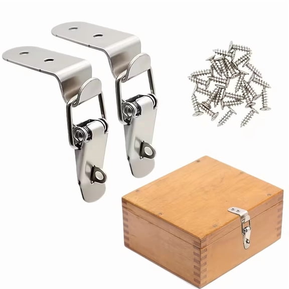 10pcs Metal 90-Degree Spring Toggle Lock Latch with Screws - Perfect for Cabinets, Toolboxes & Industrial Equipment