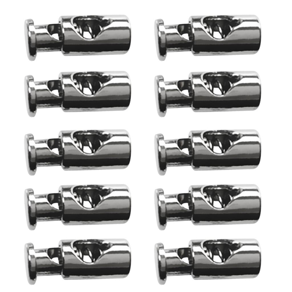 10pcs Metal Barrel String Cord Locks Single Hole Toggle Spring Clasp ...