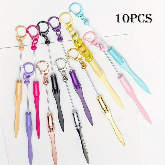 10pcs Metal Bead Letter Opener - Random Assorted Color, Blank Mail Letter Opener, Used for DIY Envelope Openers, Suitable for Office, Home, and Gift DIY Supplies