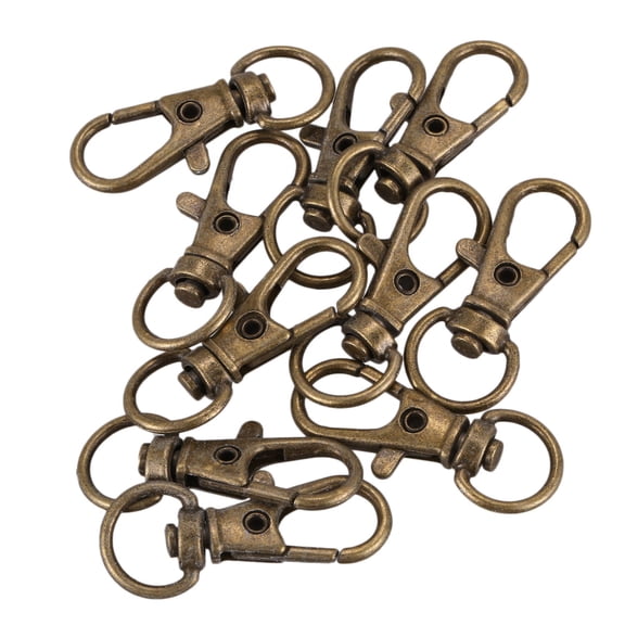 10pcs Metal Clasp Swivel Trigger Clips Snap Hooks Key Ring Bags DIY Craft Copper pwm25