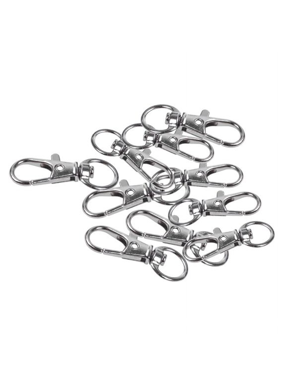 10pcs Metal Clasp Swivel Trigger Clips Snap Hooks Key Ring Bags DIY Craft Silver