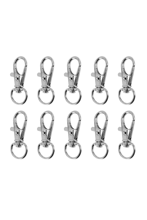 10pcs Metal Clasp Swivel Trigger Clips Snap Hooks Key Ring Bags DIY Craft Silver