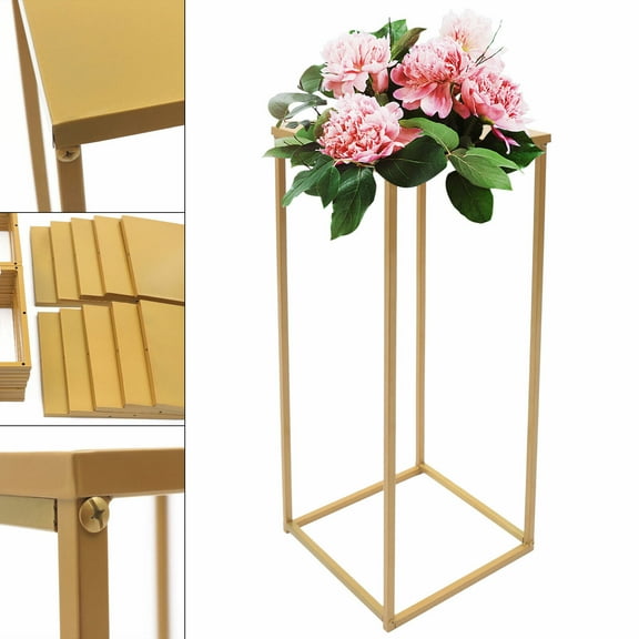 10pcs Metal Flower Stand Pedestal Centerpiece Column Rack Wedding Party Decor 10x Gold Metal Flower Stand Pedestal Centerpiece Column Rack Wedding Decor 80cm Metal Flower Floor Vase Stand